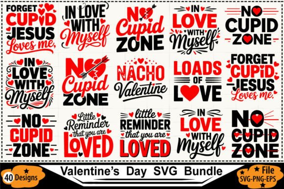 40 Trendy Valentine’s Day SVG Bundle for Creators