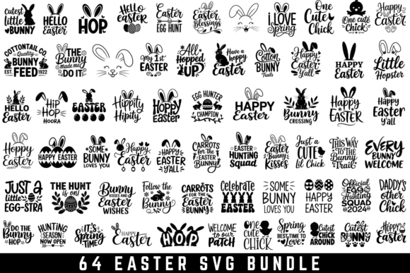 64 Easter SVG Bundle: Creative Cut Files