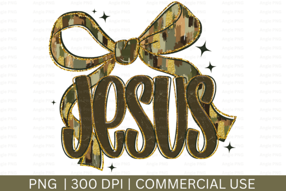 Camo Jesus Coquette Bow PNG: Faith Meets Fashion