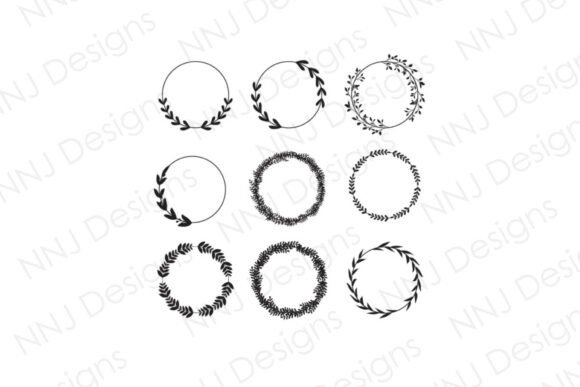 Circle Leaf Frame SVG: Elegant Botanical Design