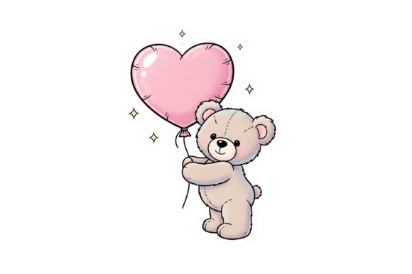 Cute Teddy Bear with Pink Clipart