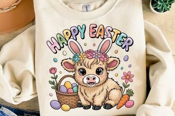 Maximizing Your Designs with the Happy Easter Highland Cow PNG and St Bow Png