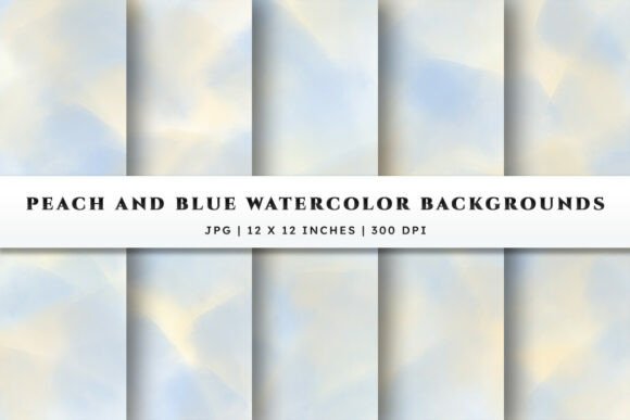 Peach Blue Watercolor Backgrounds