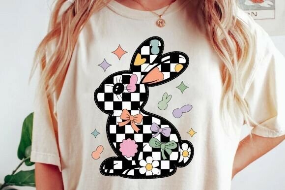 Retro Happy Easter Bunny Coquette PNG