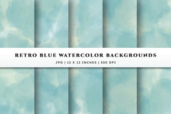 Strategic Design Choices: Leveraging the Retro Blue Watercolor Backgrounds Set for Brand Cohesion