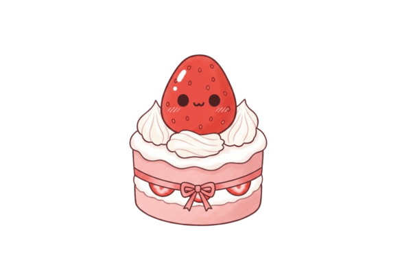 Strategic Visual Positioning with A Cute Cartoon Cake Topped with a Smilin